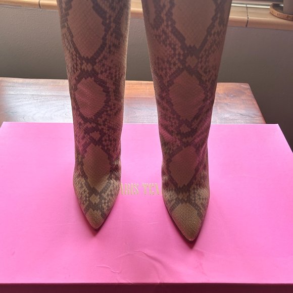 Paris Texas Leather Midi Calf Boot Faded Python Size 38.5 (7.5) US MSRP $775 - Picture 10 of 10